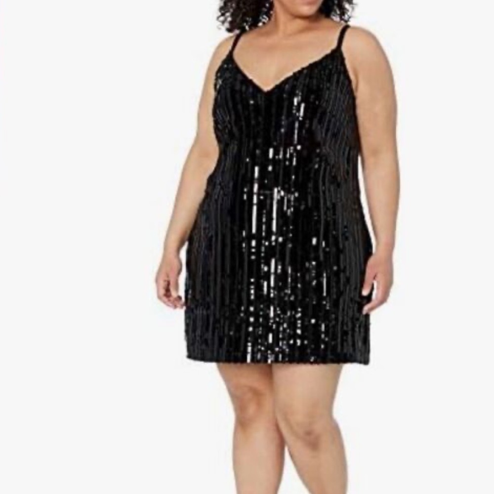 City Chic Black Sequin Embellished Dress